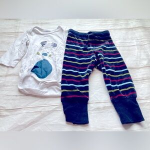 Polarn O Pyret onesie and velour pants baby size 62